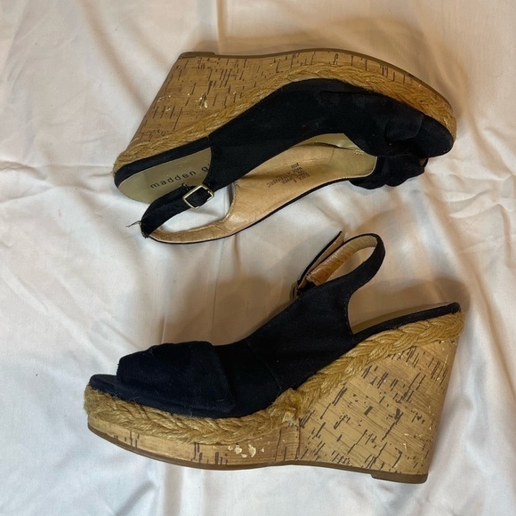 Madden Girl Elivia Peep Toe Slingback Cork Wedge Women’s Shoes size 8 - Picture 4 of 7